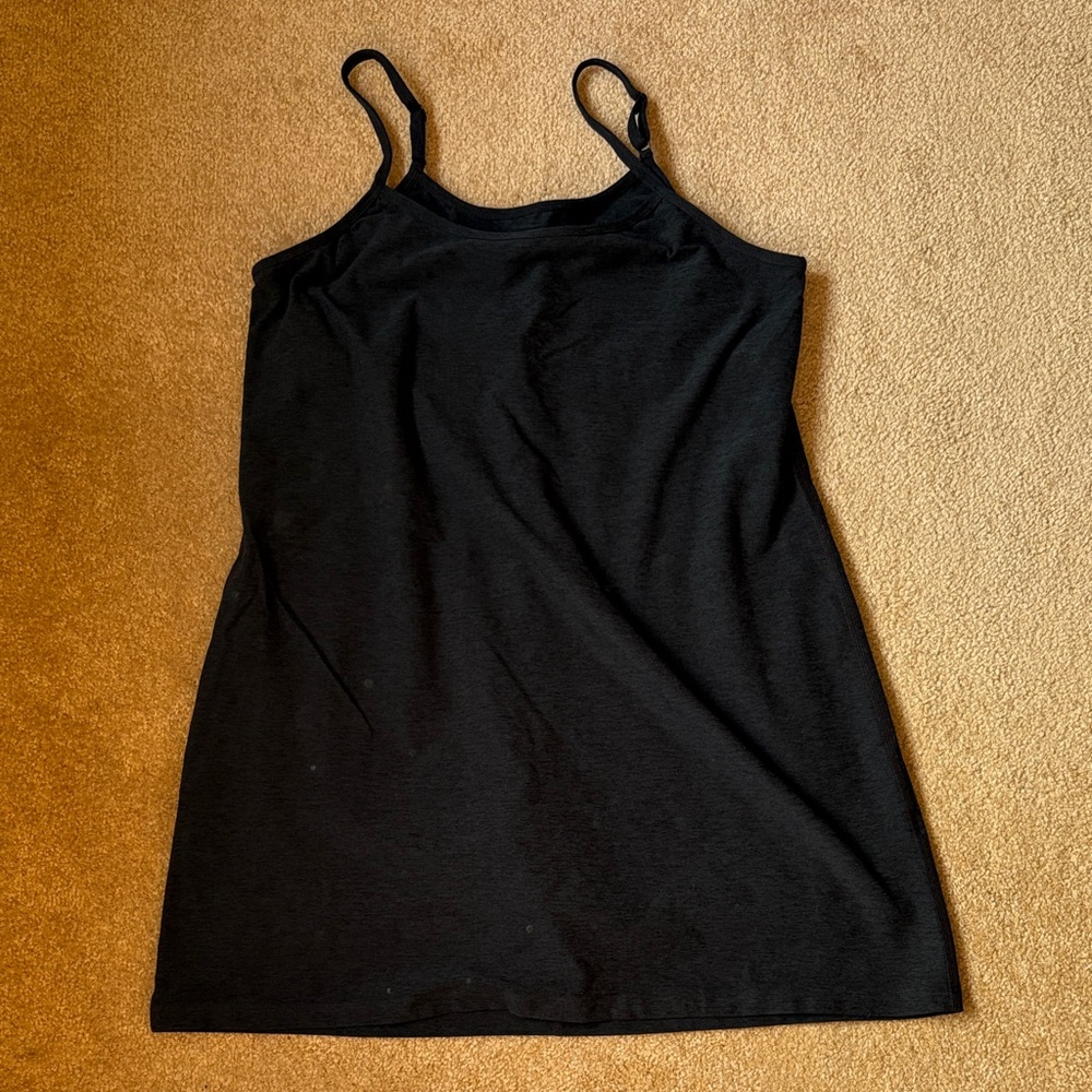 Beyond Yoga Charcoal Tank Top Dress XL built in shorts & sports bra